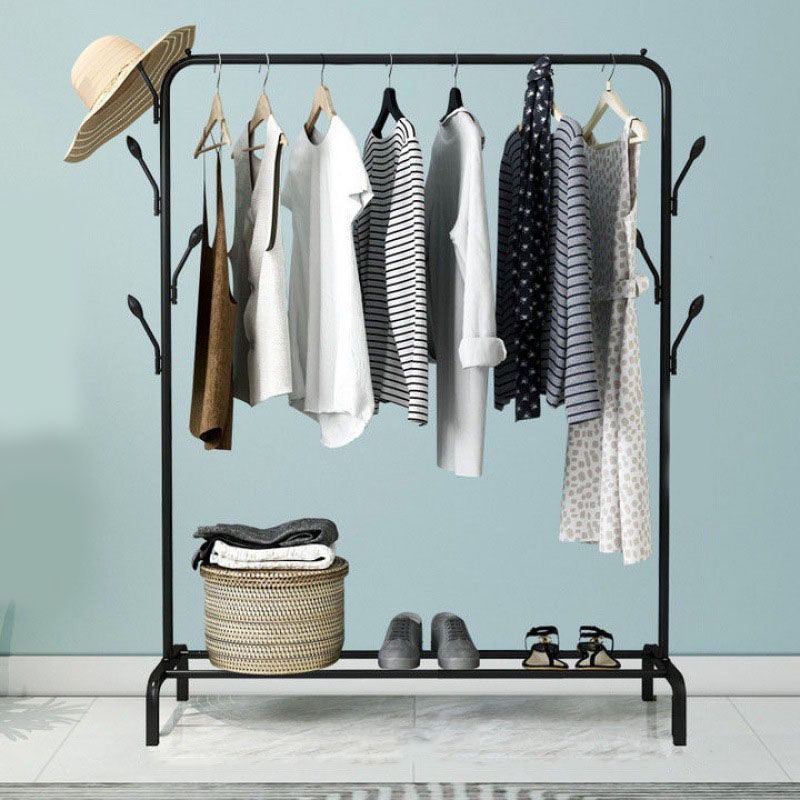 Stable Metallic Coat Hanger Free Standing Coat Rack With Storage Shelving Clearhalo 'Entry & Mudroom Furniture' 'furn' 'furn_hall_tree_coat_racks' 'Furniture' 'Hall Trees & Coat Racks' 'hall_tree_coat_racks' 1200x1200_cb8b5236-312b-4bba-ade9-07d304b45d75