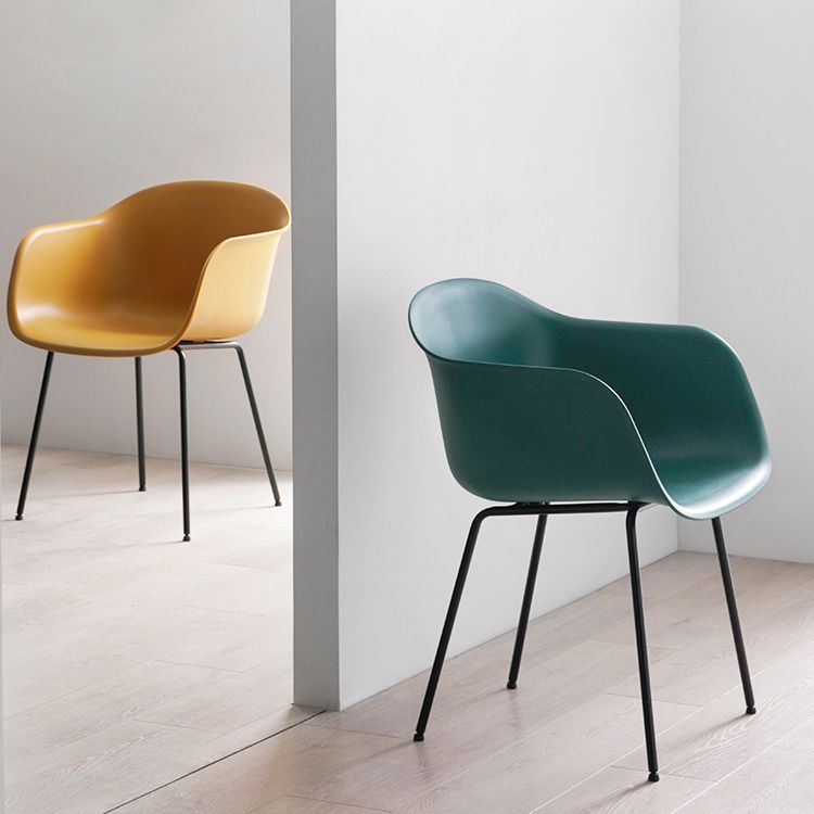 Industrial Design Plastic Dining Side Chairs Solid Back Arm Side Chair Clearhalo ' kitchen&dining_furn' 'Dining Chairs' 'Dining Tables & Seating' 'dining_chair' 'Furniture' 'furniture_dining_chair' 'Kitchen & Dining Furniture' 'kitchen' 1200x1200_cb8b7fcf-cf6c-4ab3-bf7c-1984eb2b02a6