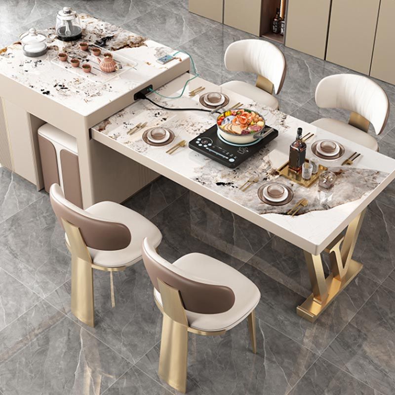 Nordic Glam Style Chair Dining Armless Chairs for Kitchen with Metal Legs Clearhalo 'Dining Chairs' 'Dining Tables & Seating' 'dining_chair' 'furn' 'furn_dining_chair' 'Furniture' 'Kitchen & Dining Furniture' 1200x1200_cb8be2a5-db2d-4e5c-93ce-9bcb37f4df82