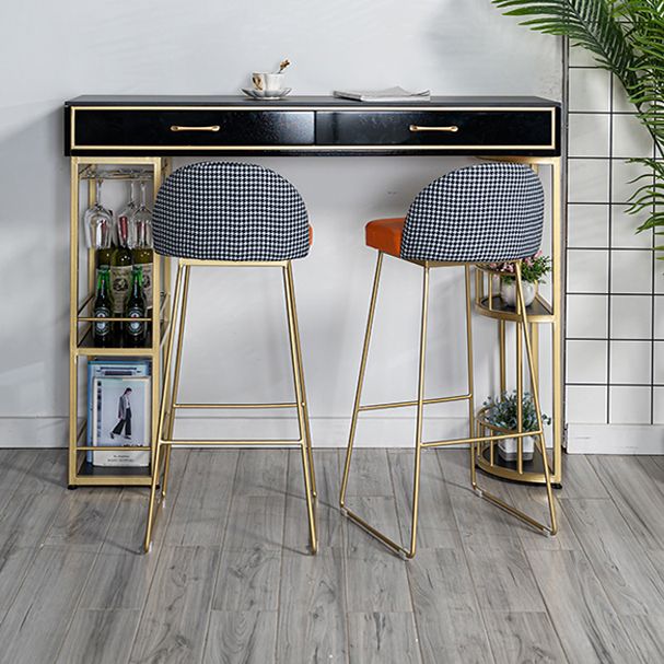 Marble Bar Table with Rectangle Table Top Double Pedestal Table - 41.3" H Clearhalo 'Bar Furniture' 'Bar Tables' 'bar_tables' 'furn' 'furn_bar_tables' 'Furniture' 'furniture_bar_tables' 'Kitchen & Dining Furniture' 1200x1200_cb901919-7baf-40b1-9302-589f29a1d45b