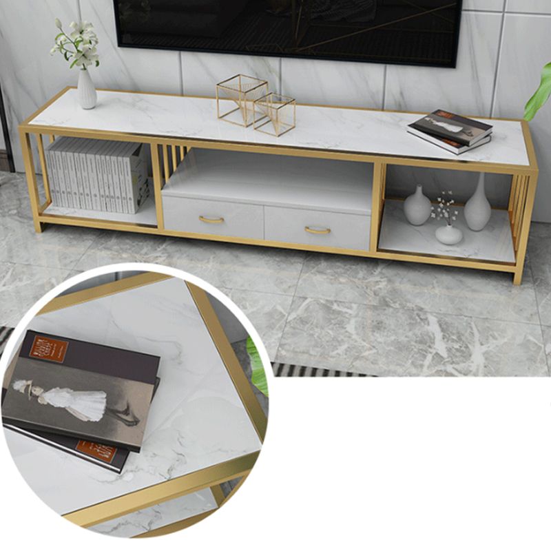 Mobile TV moderno per console multimediale Mobile TV con contenitore aperto con cassetti