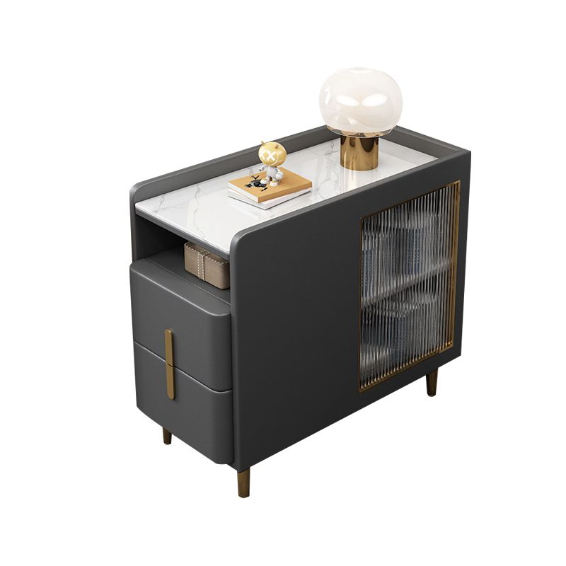 グラムアクセントテーブルナイトスタンドストーンナイトスタンド2つの引き出しが付いています