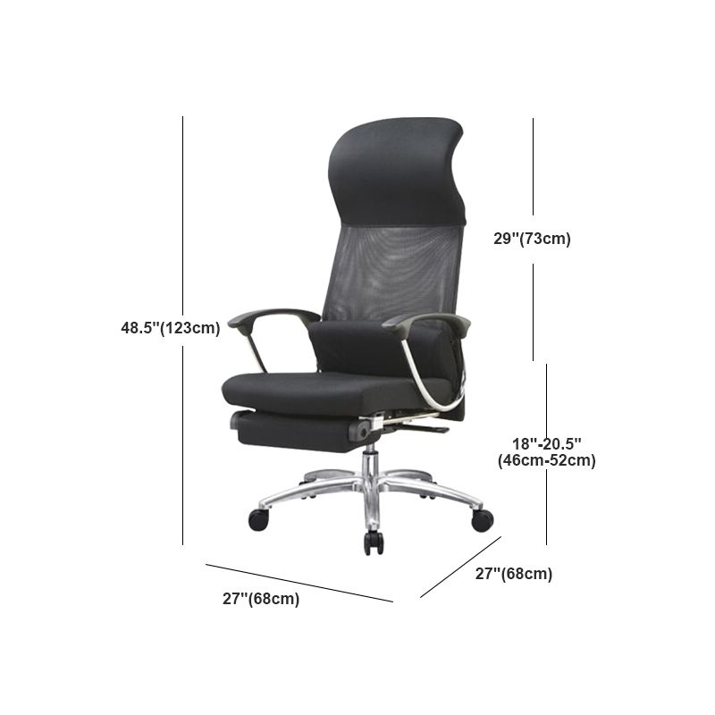 Fauteuil contemporain à bras fixes, mécanisme d'inclinaison, chaise de bureau noire