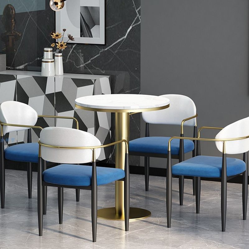 Designer Style Upholstered Arm Chair Open Back Matte Finish Dining Chair Clearhalo ' kitchen&dining_furn' 'Dining Chairs' 'Dining Tables & Seating' 'dining_chair' 'furn' 'furn_dining_chair' 'Furniture' 'furniture_dining_chair' 'Kitchen & Dining Furniture' 'kitchen' 1200x1200_cb92c5cc-7cd9-49e7-94d4-866df7e9158c