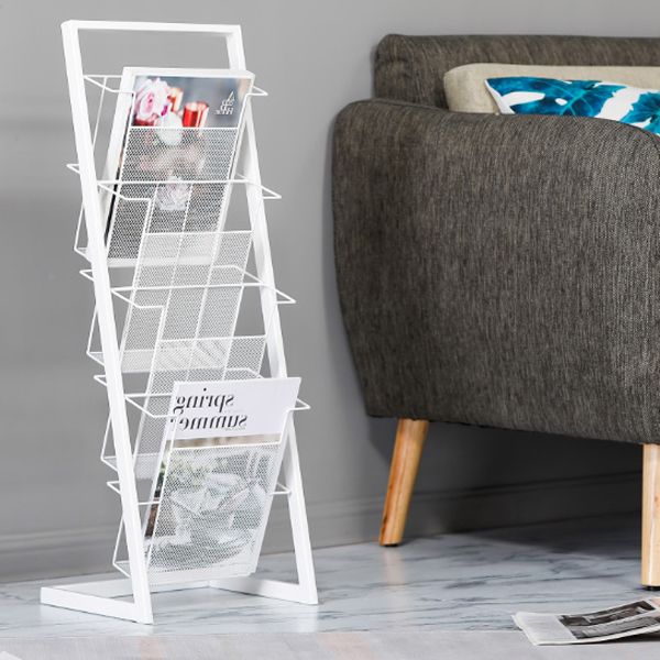 Scandinavian Metal Etagere Bookshelf Iron Open Vertical Bookshelf Clearhalo 'Bookcases' 'furn' 'furn_bookcases' 'Furniture' 'furniture_bookcases' 'kitchen' 'kitchen_bookcases' 'Living Room Furniture' 'Office Furniture' 1200x1200_cb9448c7-6f5f-49bd-9604-6fb4d4860a95