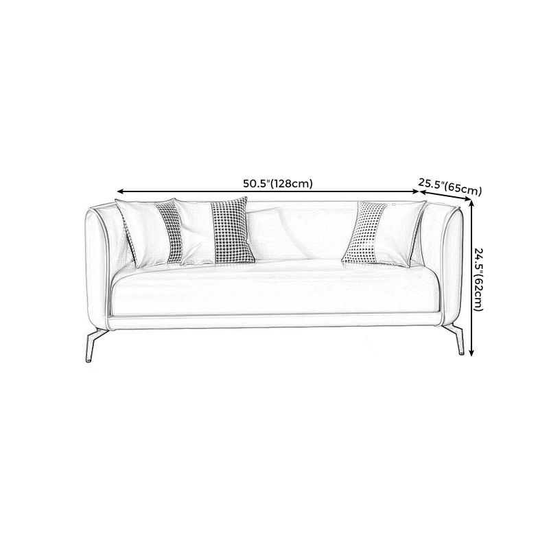 リビングルーム用のタイトなバックソファスカンジナビアフェイクレザースクエアアームソファソファ