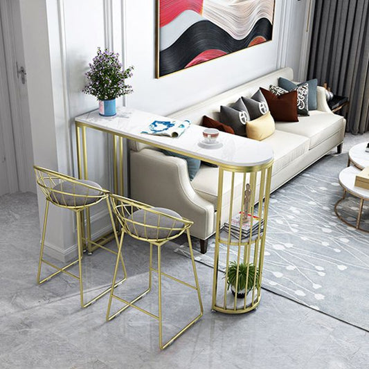 Glam Style 1/2/3 Pieces Sintered Stone Bar Table Set Fixed Table Counter Set for Home Use Clearhalo 'Bar Furniture' 'furn' 'furn_home_bar_bar_sets' 'Furniture' 'Home Bars & Bar Sets' 'home_bar_bar_sets' 'Kitchen & Dining Furniture' 1200x1200_cb96bcf3-8c92-449c-8cb9-8dc1aaf656d5