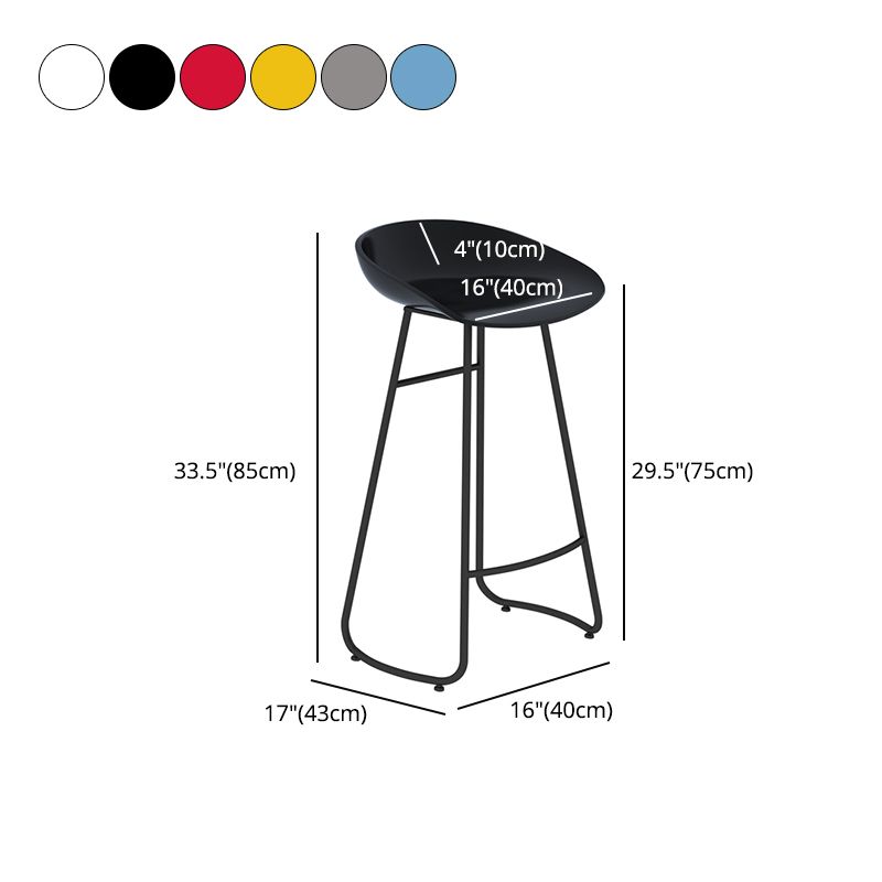 Modern Style Bar Chair PP Bucket Seat Iron Sled Legs Barstool with Footrest for Bar Clearhalo 'Bar Furniture' 'Bar Stools' 'bar_stools' 'furn' 'furn_bar_stools' 'furniture_bar_stools' 'Kitchen & Dining Furniture' 'kitchen&dining_furn' 'kitchen' 'kitchen_furn' Furniture' 1200x1200_cb975793-ed62-46a6-a56c-ea1103052372