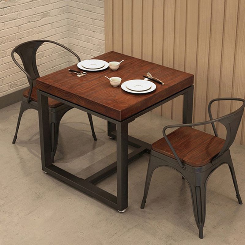 Industrial 1/2/3/5 Pieces Dining Set Square Solid Wood Dining Table Set Clearhalo 'Dining Room Sets' 'Dining Tables & Seating' 'dining_room_set' 'furn' 'furn_dining_room_set' 'Furniture' 'furniture_dining_room_set' 'Kitchen & Dining Furniture' 'kitchen&dining_furn' 'kitchen' 1200x1200_cb9798a5-e719-4287-a12d-cbbf96c3212d