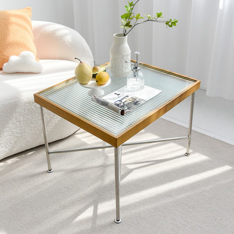 Modern Cross Legs End Slide Table Clear Tray Top Corner Table Clearhalo 'Coffee & Accent Tables' 'End & Side Tables' 'end_side_tables' 'furn' 'furn_end_side_tables' 'Furniture' 'Living Room Furniture' 1200x1200_cb97afdb-473d-4cb0-ada5-58272178c045