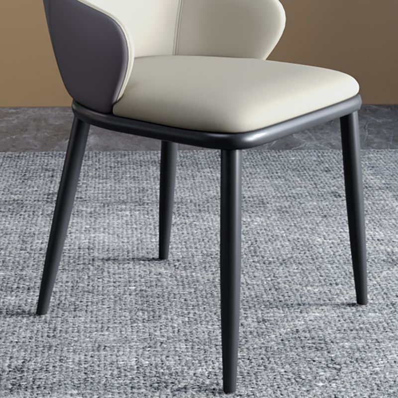 Industrial Design Arm Solid Back Dining Chairs Leather Dining Chairs for Kitchen Clearhalo ' kitchen&dining_furn' 'Dining Chairs' 'Dining Tables & Seating' 'dining_chair' 'furn' 'furn_dining_chair' 'Furniture' 'furniture_dining_chair' 'Kitchen & Dining Furniture' 'kitchen' 1200x1200_cb984b5a-8e81-41b9-b553-e1ab6c5fb80e