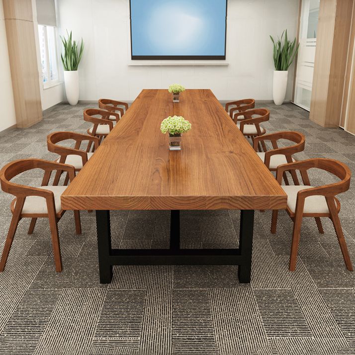 Solid Wood Rectangular Meeting Table Home Office Industrial Working Desk