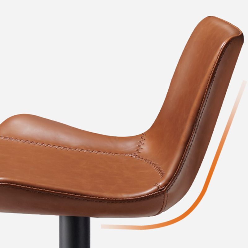 Adjustable Bar Stool Leather Backrest Counter Stool with Swivel Clearhalo 'Bar Furniture' 'Bar Stools' 'bar_stools' 'furn' 'furn_bar_stools' 'Furniture' 'Kitchen & Dining Furniture' 1200x1200_cb99300e-1791-44ae-9178-a66d8fe11489