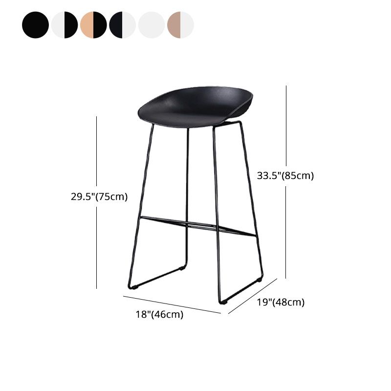 Scandinavian Metal Plastic Counter Stools Backless Bar Stools with Footrest Clearhalo 'Bar Furniture' 'Bar Stools' 'bar_stools' 'furn' 'furn_bar_stools' 'furniture_bar_stools' 'Kitchen & Dining Furniture' 'kitchen&dining_furn' 'kitchen' 'kitchen_furn' Furniture' 1200x1200_cb9f5de8-4096-42b3-95c3-97003e328ca8