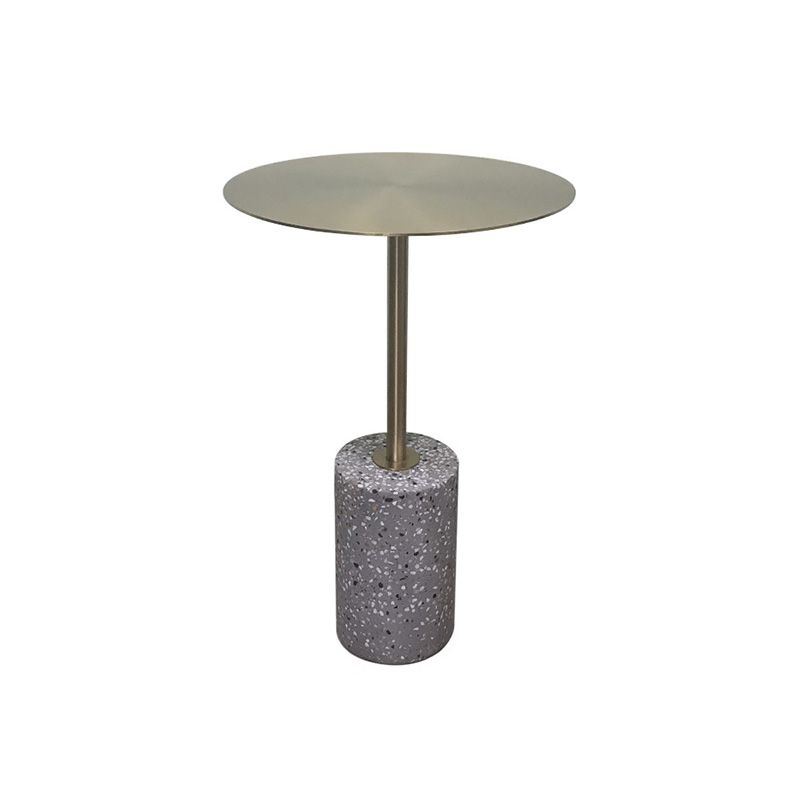 Round Pedestal Side Table Contemporary Mental Top End Table for Living Room Clearhalo 'Coffee & Accent Tables' 'End & Side Tables' 'end_side_table' 'end_side_tables' 'furn' 'furn_end_side_tables' 'Furniture' 'furniture_end_side_table' 'Living Room Furniture' 1200x1200_cba02636-7b0b-443e-bf0b-a4df0887bad5