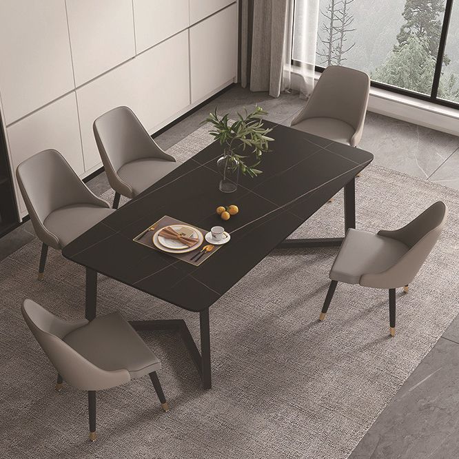 Modern Rectangle Dining Table Sintered Stone Dining Table with Double Pedestal Clearhalo ' dining_table' 'Dining Tables & Seating' 'Dining Tables' 'furn' 'furn_dining_table' 'Furniture' 'furniture_dining_table' 'Kitchen & Dining Furniture' 'kitchen&dining_furn' 'kitchen' 'kitchen_dining_table' 1200x1200_cba1360c-a6ab-428f-970f-bff57414e615