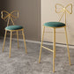 Glam Armless Backrest Counter Stool Iron Cashier Bar Stool with Cushion and Pedal Clearhalo 'Bar Furniture' 'Bar Stools' 'bar_stools' 'furn' 'furn_bar_stools' 'Furniture' 'Kitchen & Dining Furniture' 1200x1200_cba190b9-6f99-4e94-b5b8-e27ea2bdb57b