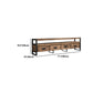 Brown Media Console mit Regalen Industriekiefern Holz Top -TV -Medienstand