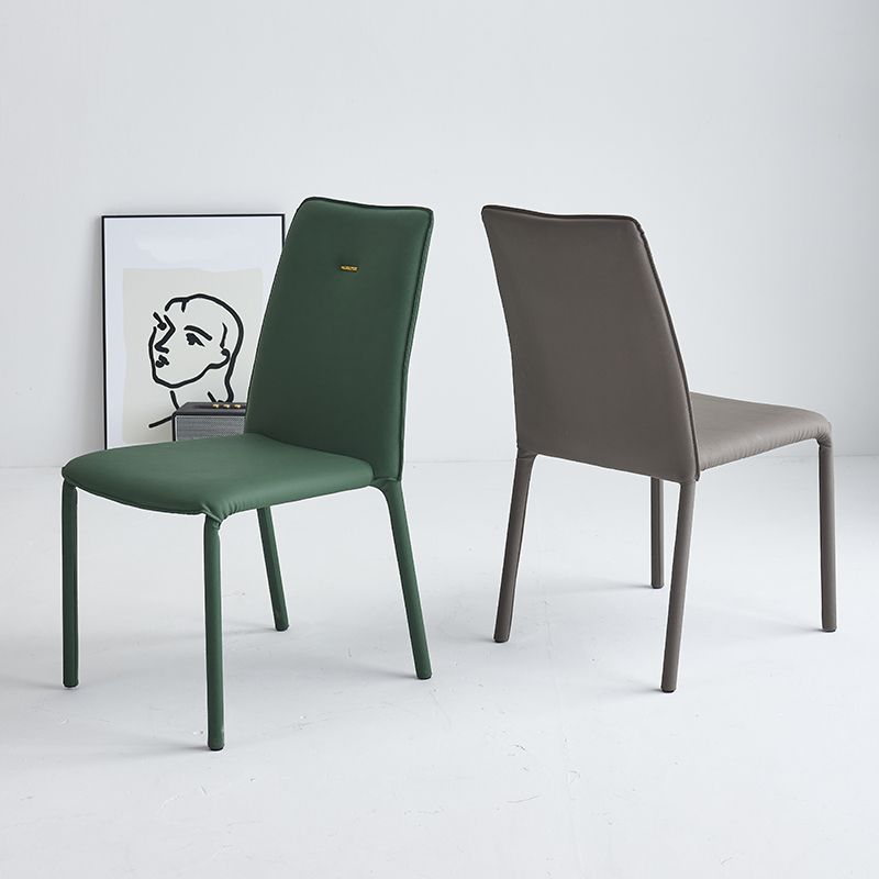 Modern Style Leather Dining Chairs Solid Back Stackable Side Chair for Home Use (Set of 2) Clearhalo ' kitchen&dining_furn' 'Dining Chairs' 'Dining Tables & Seating' 'dining_chair' 'furn' 'furn_dining_chair' 'Furniture' 'furniture_dining_chair' 'Kitchen & Dining Furniture' 'kitchen' 1200x1200_cba22bc6-ea85-4240-bff0-6ed53d3b590d