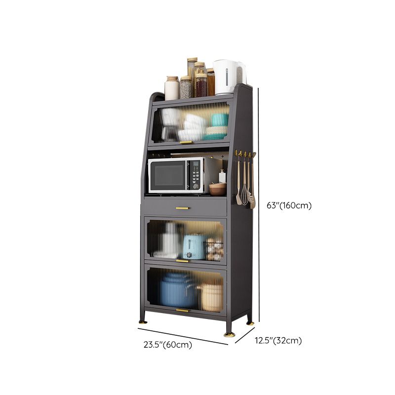 Black Metal Dining Server Contemporary Buffet Server for Kitchen Clearhalo 'buffet_sideboard' 'Buffets & Sideboards' 'furn' 'furn_buffet_sideboard' 'Furniture' 'Kitchen & Dining Furniture' 1200x1200_cba310ee-1154-4d1e-838a-f1d016e71b43