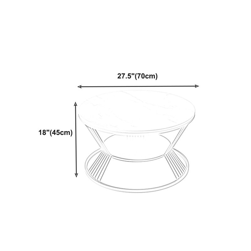 Modern Black/White Frame 1 Coffee Table Round Slate and Steel Table Clearhalo 'Coffee & Accent Tables' 'Coffee Tables' 'coffee_tables' 'furn' 'furn_coffee_tables' 'Furniture' 'furniture_coffee_tables' 'Living Room Furniture' 1200x1200_cba39b2a-1892-4b8c-aaf0-7cccf88375f2