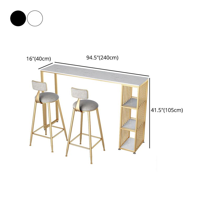 Artificial Marble Bar Table 42-inch Height Top Glam Style Bistro Table Clearhalo 'Bar Furniture' 'Bar Tables' 'bar_tables' 'furn' 'furn_bar_tables' 'Furniture' 'furniture_bar_tables' 'Kitchen & Dining Furniture' 1200x1200_cba3eff6-b637-4ffe-a7d5-e11df3cc822d