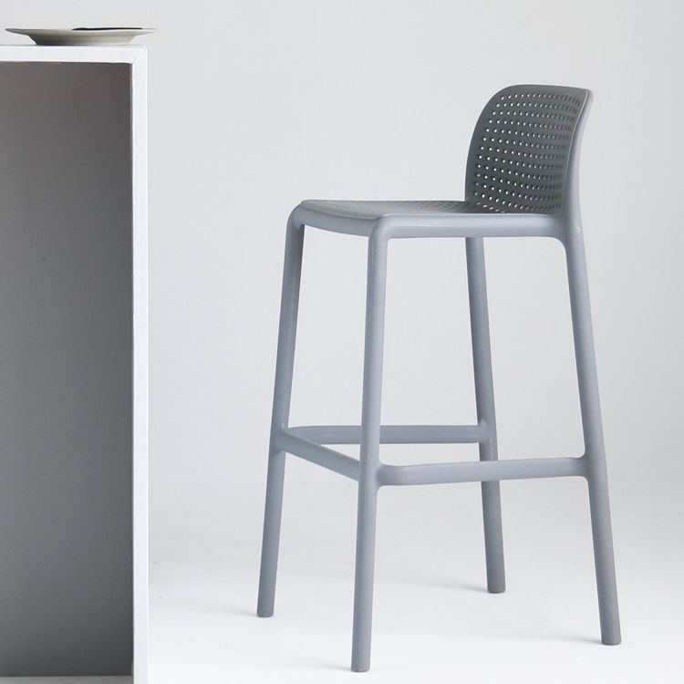 Industrial Plastic Low Back Bar Stool Armless Stackable Bar Stool Clearhalo 'Bar Furniture' 'Bar Stools' 'bar_stools' 'furn' 'furn_bar_stools' 'Furniture' 'Kitchen & Dining Furniture' 1200x1200_cba539b0-de08-4781-9018-167aafe89bcd