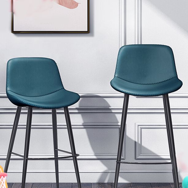 Lederen barkruk moderne rugleuning kruk voor bristol met metalen benen