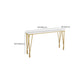 Glam Style Bistro Bar Table Rectangle Faux Marble Bar Table for Living Room