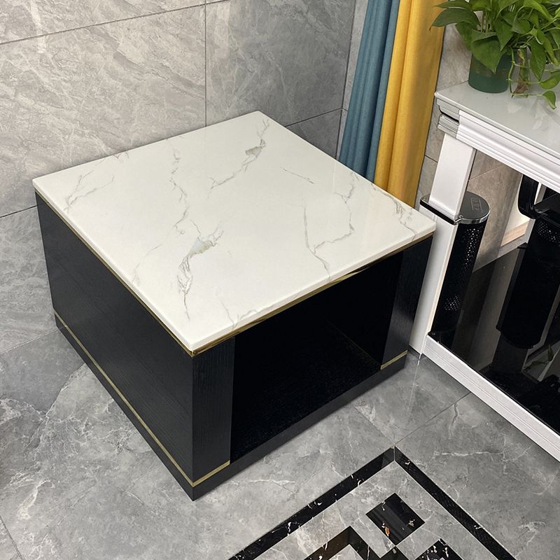 Tavolo da fascia alta in pietra quadrata Glam Frame divano tavolo da estremità laterale per soggiorno
