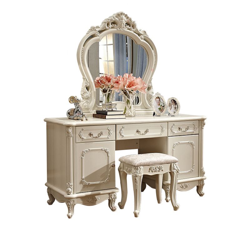 Set di sgabelli da letto per la scrivania del trucco vittoriano per il trucco da letto con cassetto