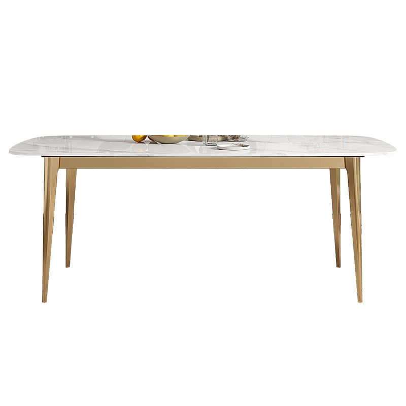 Luxury Sintered Stone Dining Table Rectangle Table with Metal Base and 4 Legs in Gold Clearhalo ' dining_table' 'Dining Tables & Seating' 'Dining Tables' 'furn' 'furn_dining_table' 'Furniture' 'furniture_dining_table' 'Kitchen & Dining Furniture' 'kitchen&dining_furn' 'kitchen' 'kitchen_dining_table' 1200x1200_cbaae997-fe5f-47dd-9bbe-6bfc8397d859