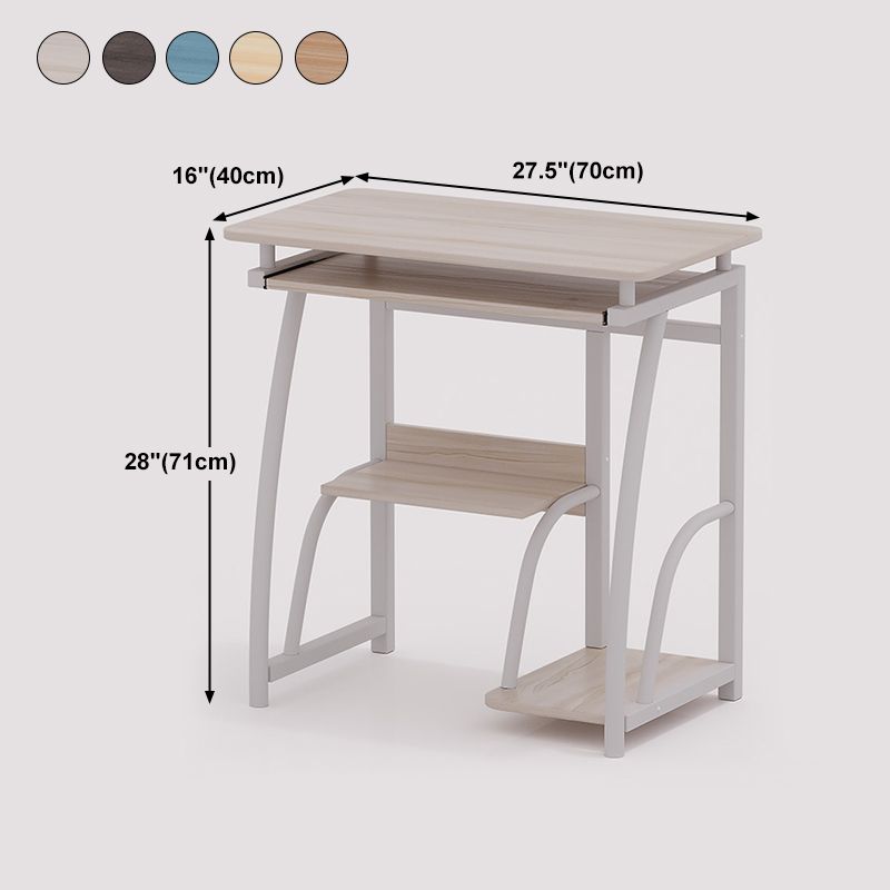 28-Inch Hight Desk Contemporary Rectangular Wooden Writing Desk with Keyboard Tray Clearhalo 'furn' 'furn_office_desk' 'Furniture' 'Office Desks' 'Office Furniture' 'office_desk' 1200x1200_cbac6a7f-8d99-47e9-9a54-5502f6887794