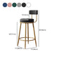 Nordic Armless Backrest Counter Stool Iron Dessert Shop Bar Stool with Cushion and Pedal Clearhalo 'Bar Furniture' 'Bar Stools' 'bar_stools' 'furn' 'furn_bar_stools' 'Furniture' 'furniture_bar_stools' 'Kitchen & Dining Furniture' 1200x1200_cbac9569-72e9-44ea-85d9-e6f5d4a1e872