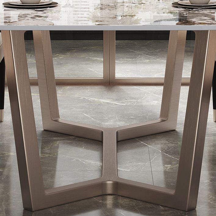 Luxury Sintered Stone Dining Table Rectangle Table with Trestle Pedestal Clearhalo ' dining_table' 'Dining Tables & Seating' 'Dining Tables' 'furn' 'furn_dining_table' 'Furniture' 'furniture_dining_table' 'Kitchen & Dining Furniture' 'kitchen&dining_furn' 'kitchen' 'kitchen_dining_table' 1200x1200_cbad90ec-9431-4d3d-a822-bd8b484d8a72