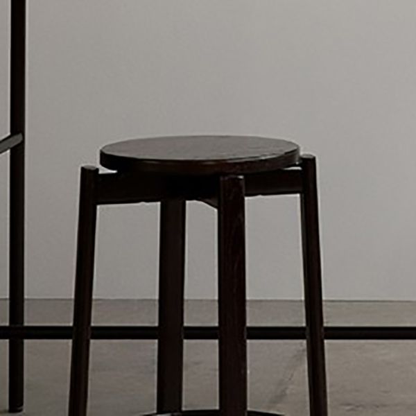 Tabouret de bar sans dos contemporain de 29,5 pouces avec base en bois massif