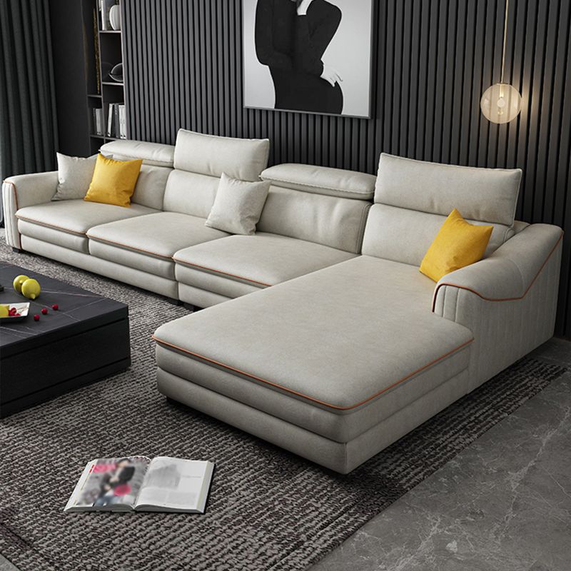35.43"H Modern Cushion Back Sectional Faux Leather Square Arm Sofa and Chaise Clearhalo 'furn' 'furn_sectionals' 'Furniture' 'furniture_sectionals' 'Living Room Furniture' 'Sectionals' 1200x1200_cbae5fb4-3665-4311-9095-66c107f733c6