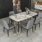 Industrial Dining Rectangle Table Sintered Stone Table with Metal Legs for Home Clearhalo 'Dining Tables & Seating' 'Dining Tables' 'dining_table' 'furn' 'furn_dining_table' 'Furniture' 'Kitchen & Dining Furniture' 1200x1200_cbaf3efd-fa00-442b-b116-db1baf3a73b1