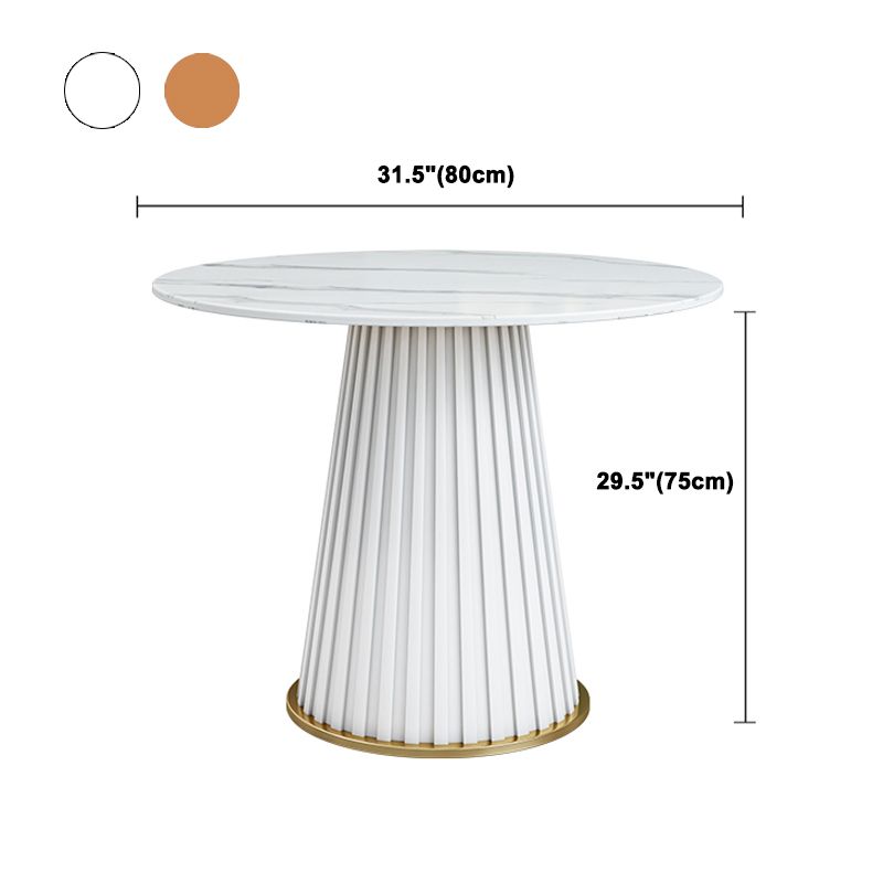Glam Sintered Stone Dining Table Round Dinner Room Kitchen Table with Pedestal Base Clearhalo 'Dining Tables & Seating' 'Dining Tables' 'dining_table' 'furn' 'furn_dining_table' 'Furniture' 'furniture_dining_table' 'Kitchen & Dining Furniture' 'kitchen' 'kitchen_dining_table' 1200x1200_cbaf780d-078a-471d-a3df-c925f0dcd5df
