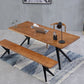 Industrial Rectangle Dining Table Wooden Table with Metal Legs for Home Use Clearhalo 'Dining Tables & Seating' 'Dining Tables' 'dining_table' 'furn' 'furn_dining_table' 'Furniture' 'Kitchen & Dining Furniture' 1200x1200_cbb0aa31-be5b-41d5-baf0-67d9ec9a058f