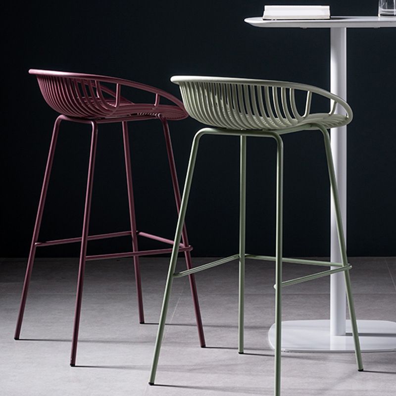 Contemporary Metal Bar Stool Plastic Counter Stools for Home Use Clearhalo 'Bar Furniture' 'Bar Stools' 'bar_stools' 'furn' 'furn_bar_stools' 'Furniture' 'Kitchen & Dining Furniture' 1200x1200_cbb1d346-517f-42d3-b4e2-c65f34625832