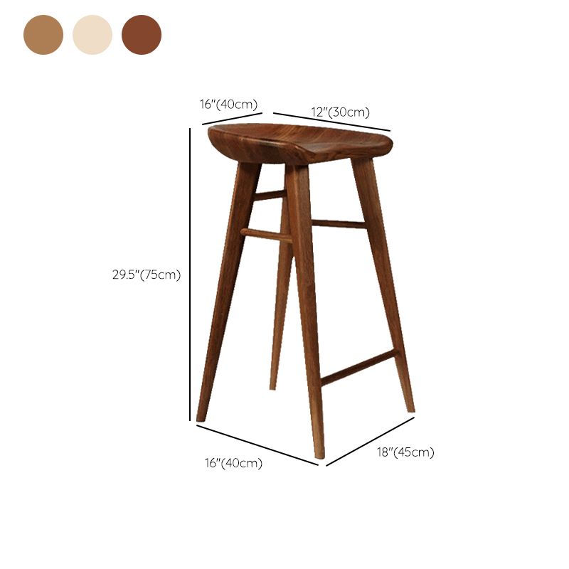 Tabouret de comptoir moderne d'intérieur, repose-pieds en bois massif, siège de selle