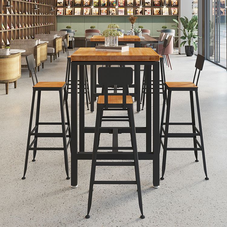 1/5/9 pezzi tavolo da barra di ferro industriale set di bistrot in legno di pino con poggiapiedi
