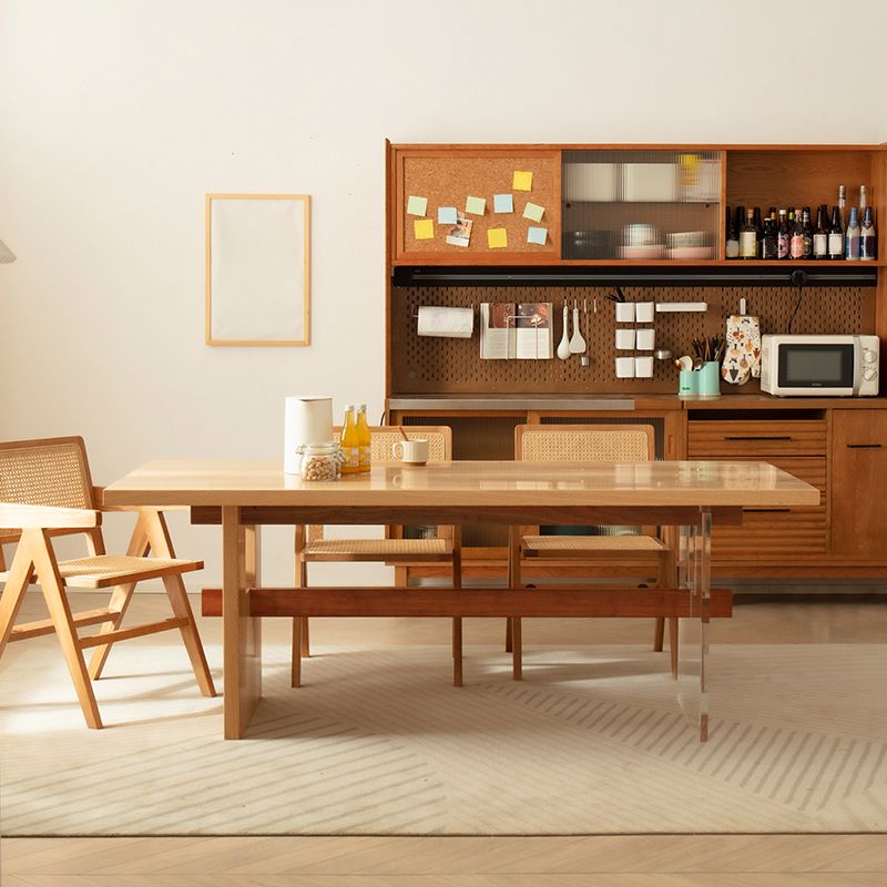 Ensemble de restauration rectangulaire moderne 1/2/4/7 Pieces Table à manger en bois massif avec chaises