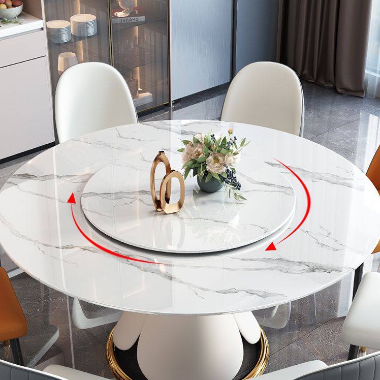 Round Stone Dining Site Table Traditional Luxury Table with Turntable Clearhalo ' dining_table' 'Dining Tables & Seating' 'Dining Tables' 'furn' 'furn_dining_table' 'Furniture' 'furniture_dining_table' 'Kitchen & Dining Furniture' 'kitchen&dining_furn' 'kitchen' 'kitchen_dining_table' 1200x1200_cbb3f70f-c436-4558-b642-19f8041bcf54