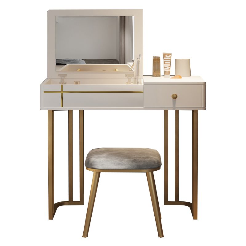 Glam 29.52" Height Wood Flip-top Dressing Table Make-up Vanity with Mirror