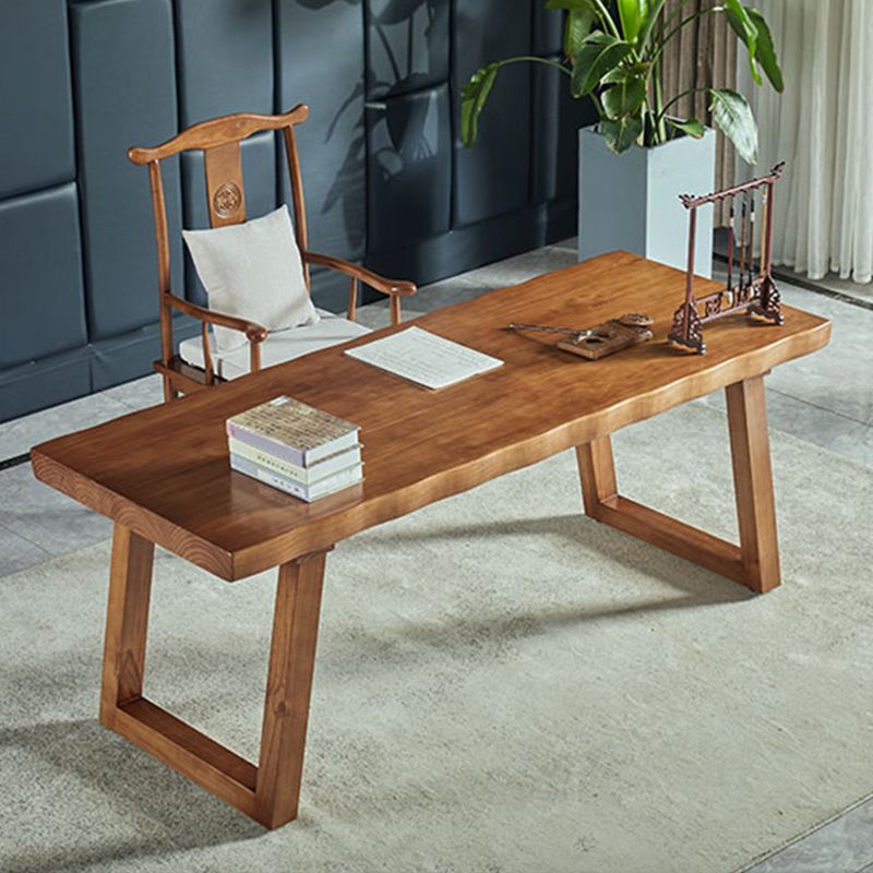Solid Wood Rectangular Writing Desk Sled Base 29.53-inch Tall Office Desk Clearhalo 'furn' 'furn_office_desk' 'Furniture' 'Office Desks' 'Office Furniture' 'office_desk' 1200x1200_cbb59df7-dc16-46fd-8bea-ac05afa7615e