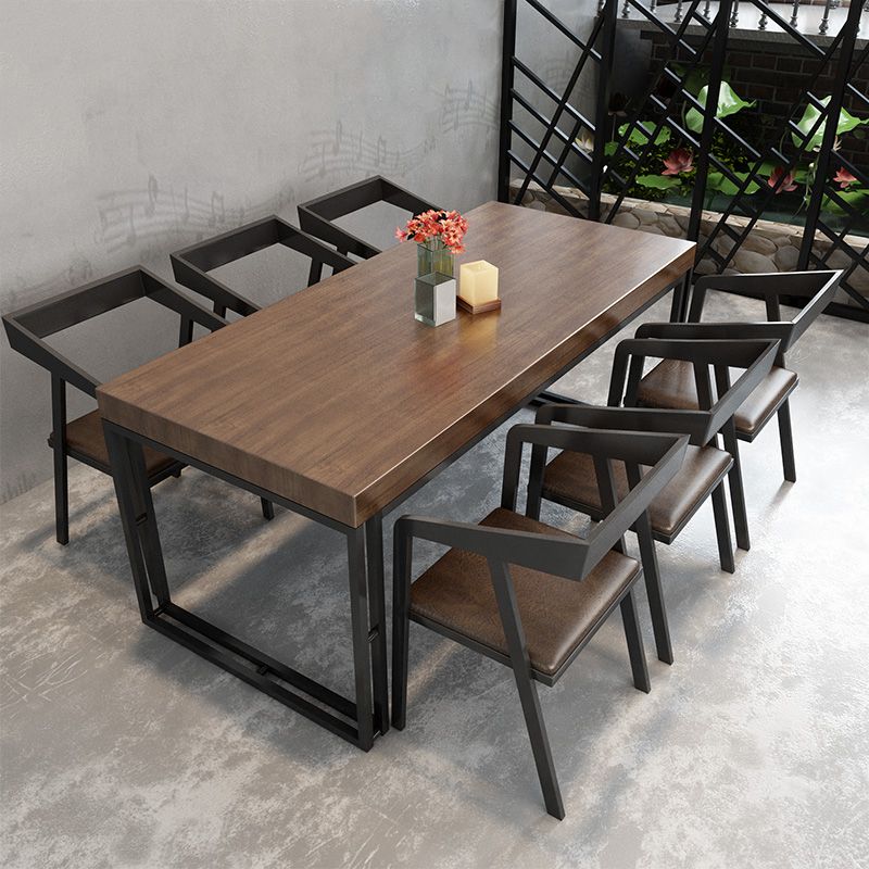 Pine Solid Wood Dining Table Industrial Rectangle Dining Table for Dining Room