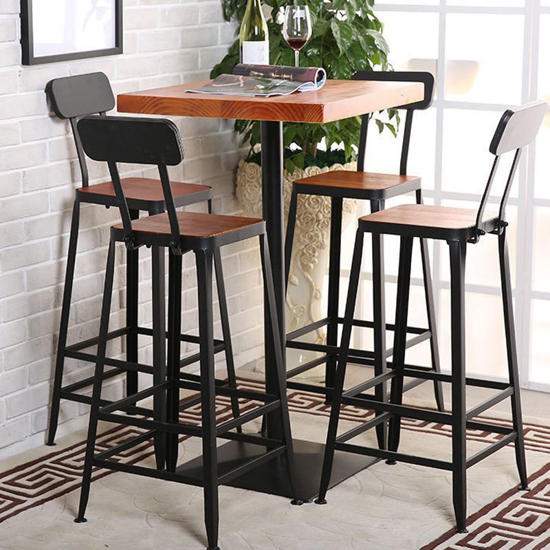 Industrial Brown Solid Wood Table Bar Dining Table for Kitchen Living Room Clearhalo 'Bar Furniture' 'Bar Tables' 'bar_tables' 'furn' 'furn_bar_tables' 'Furniture' 'Kitchen & Dining Furniture' 1200x1200_cbb5bfd7-7318-4ea3-b148-4dfca1984a75