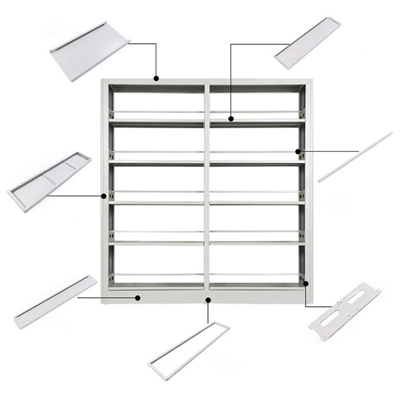 Rectangle Etagere Bookcase Modern Metal Open Bookcase with Shelves Clearhalo 'Bookcases' 'furn' 'furn_bookcases' 'Furniture' 'Office Furniture' 1200x1200_cbb637b2-a300-4c2b-94e8-c7e97c9cb957